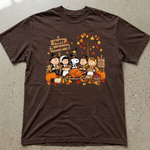 Peanuts Charlie Brown Snoopy Happy Thanksgiving Turkey Pie T-Shirt